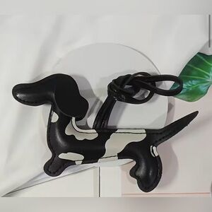 New Silver & Black Dapple Dachshund Bag Charm